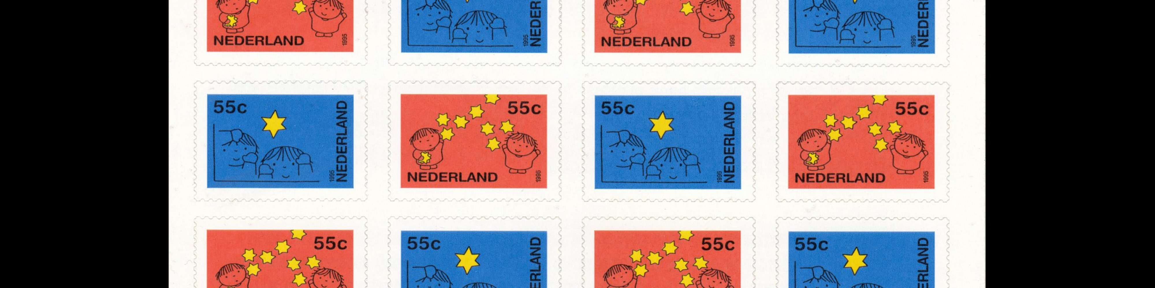 Decemberpostzegels 1995, Christmas Stamps, Sheet of 20. Designed by Dick Bruna