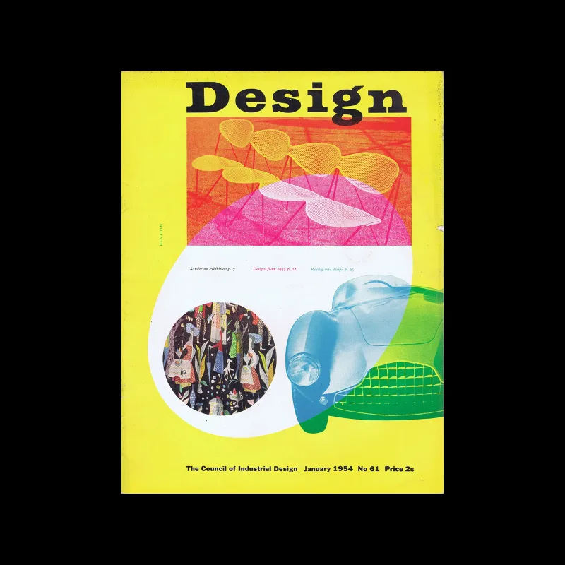 Design, Council of Industrial Design, 061, January 1954. Cover design by Frederick Henri Kay (FHK) Henrion