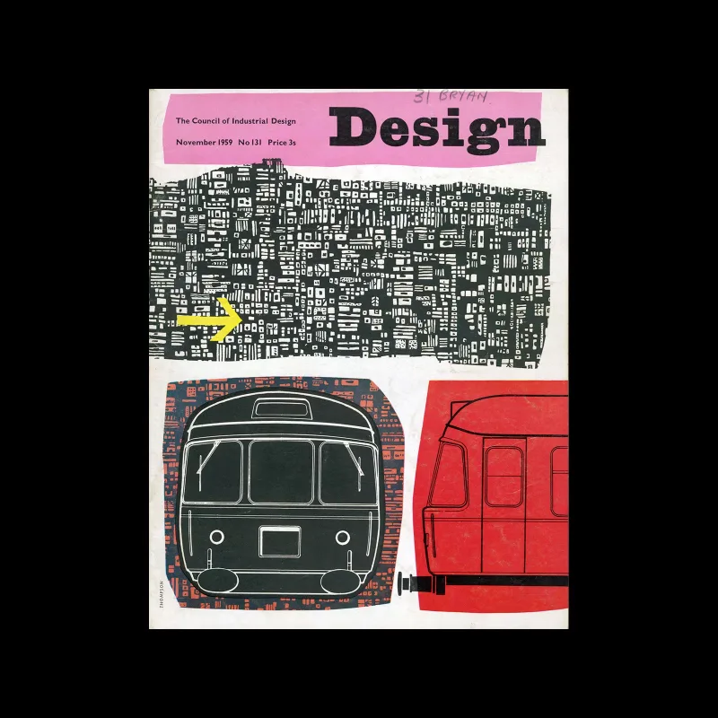 Design, Council of Industrial Design, 131, November 1959. Cover design by Thompson