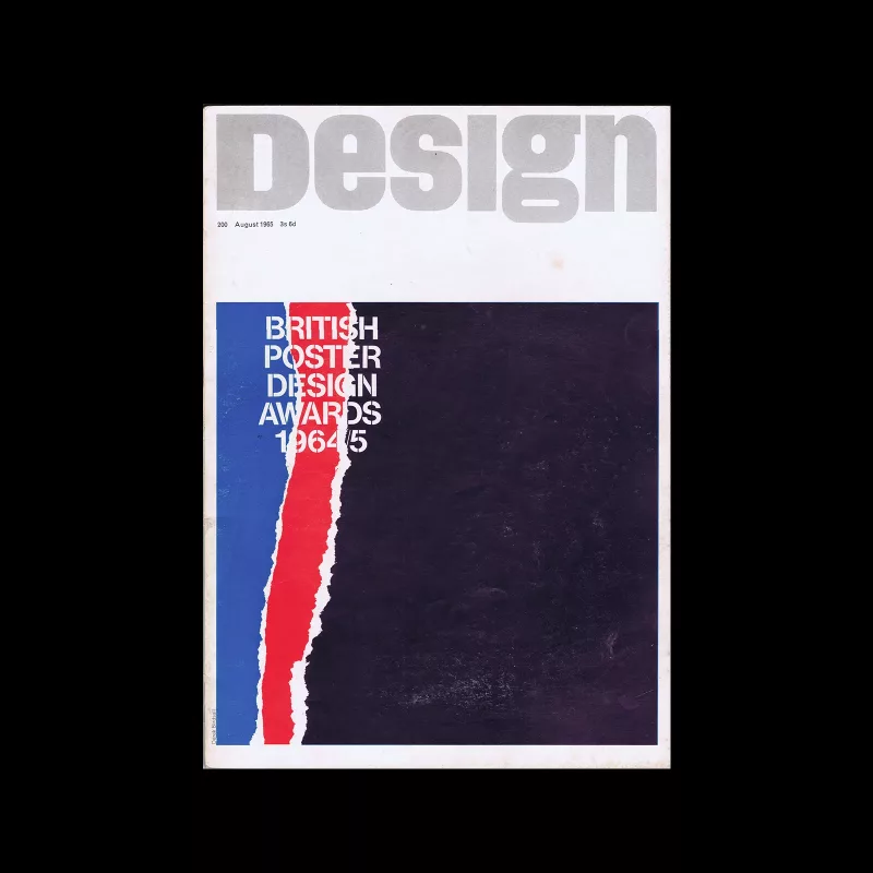 Design, Council of Industrial Design, 200, August 1965. Cover design by Derek Birdsall