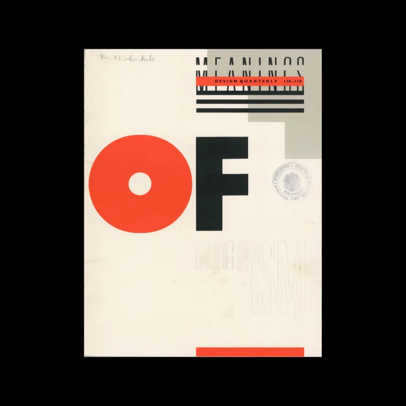 Design Quarterly 118/119, Meanings of Modernism: Form, Function and Metaphor, 1982