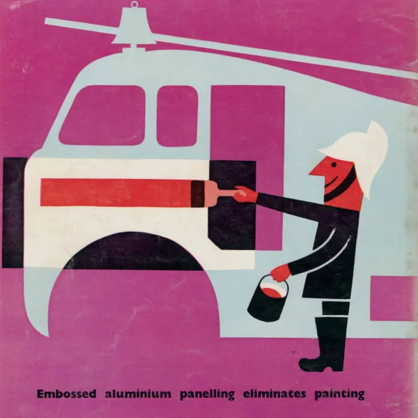 Designs for British Aluminium Company Ltd by Tom Eckersley. Featured on the back page of Design magazine, 1957 Cover