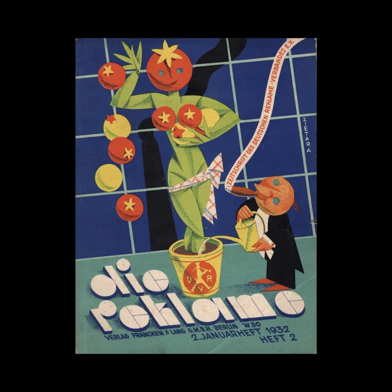 Die Reklame, No. 02, Januarheft/January issue, 1932. Cover design by Valentin Zietara