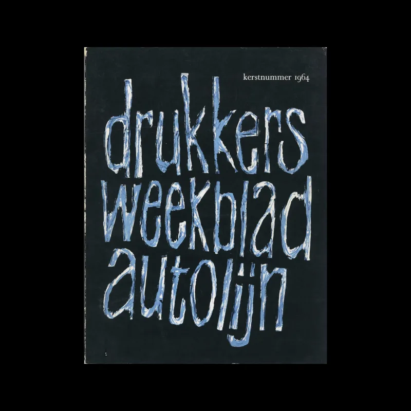 Drukkersweekblad en Autolijn Kerstnummer 1964, 1964. Cover design by Pieter Brattinga