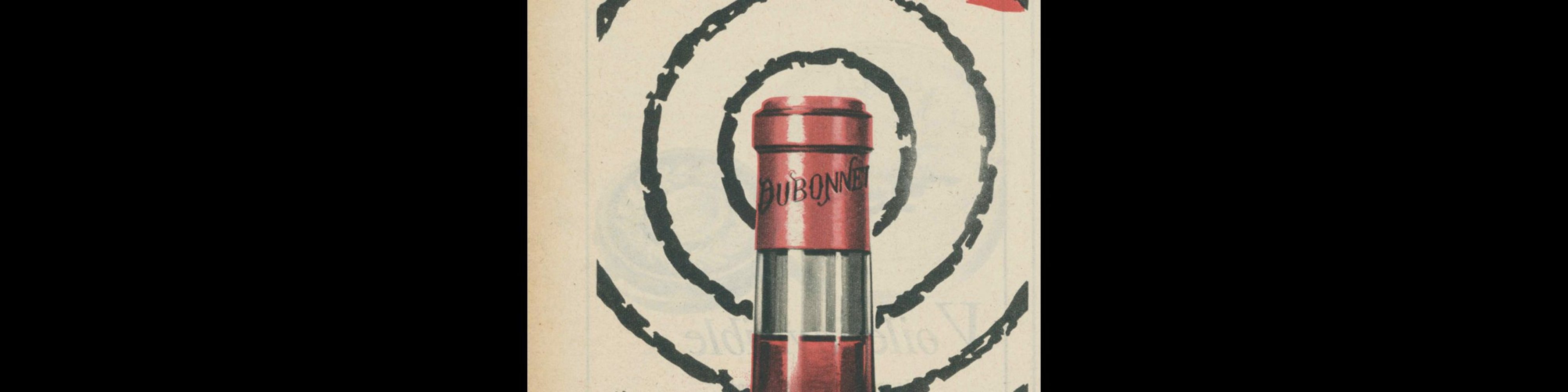 Dubonnet, Press Advertisement, 1950s. Designed by Draeger printing studio