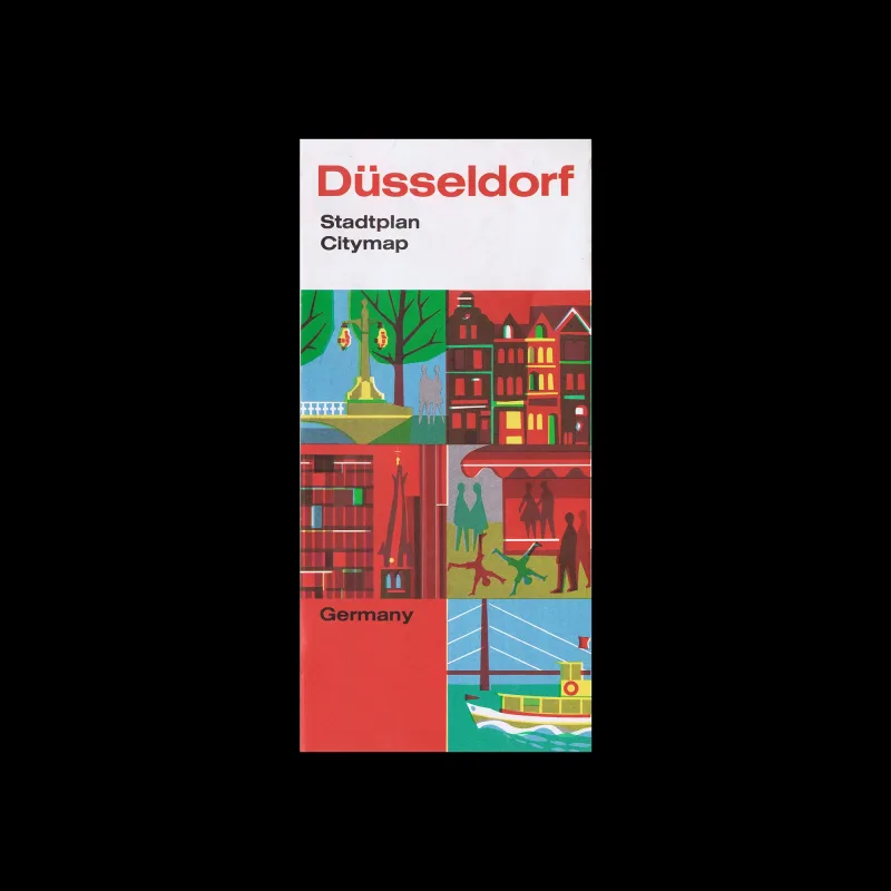 Düsseldorf City Map, 1973