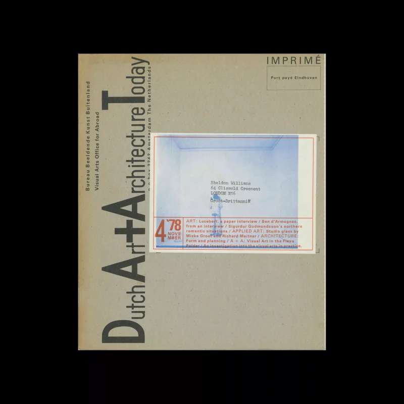 Dutch Art + Architecture Today 04, 1978. Designed by Jan van Toorn