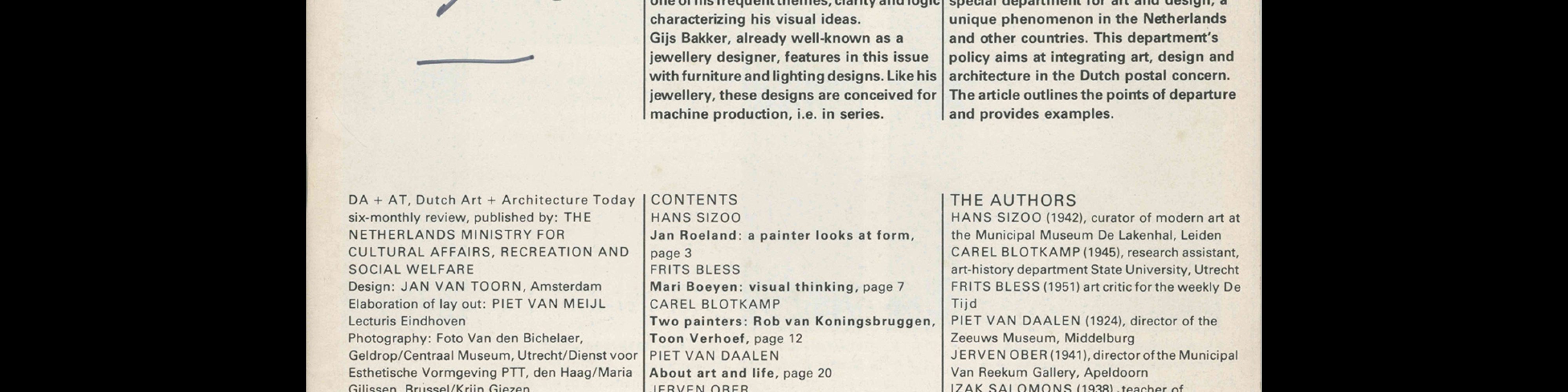 Dutch Art + Architecture Today 05, 1979. Designed by Jan van Toorn