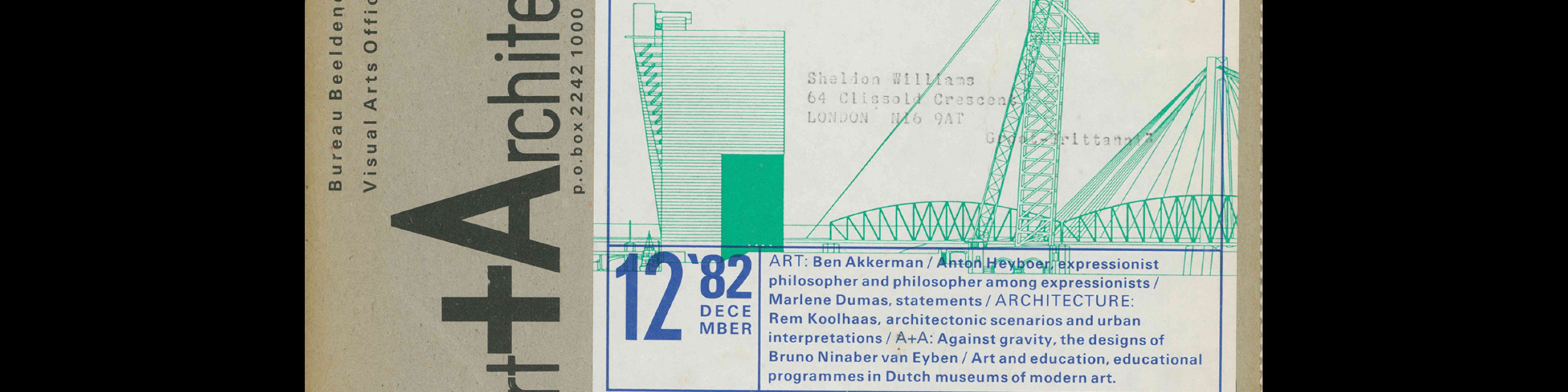 Dutch Art + Architecture Today 12, 1982. Designed by Jan van Toorn