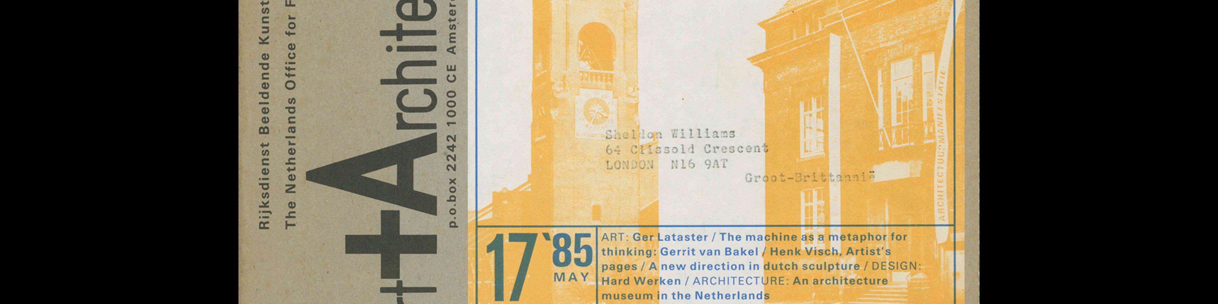 Dutch Art + Architecture Today 17, 1985. Designed by Jan van Toorn
