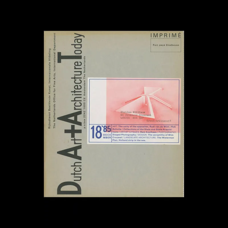 Dutch Art + Architecture Today 18, 1985. Designed by Jan van Toorn