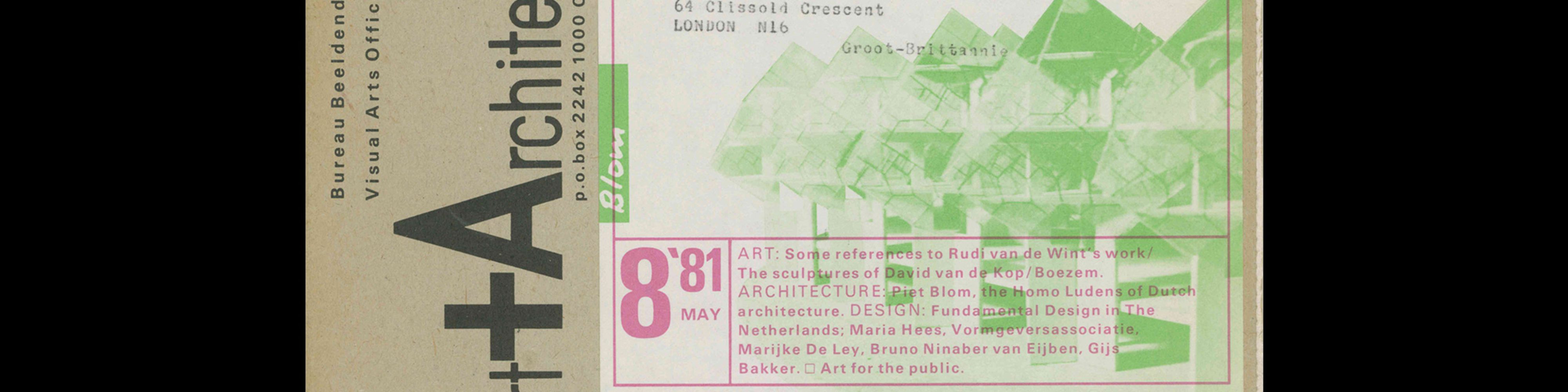 Dutch Art + Architecture Today 08, 1981. Designed by Jan van Toorn
