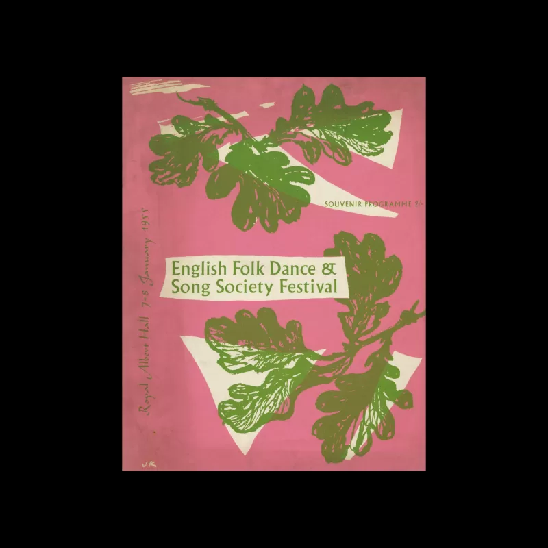English Folk Dance & Song Society Festival, Royal Albert Hall, 1955. Cover design by Design Research Unit, Robert Perritt