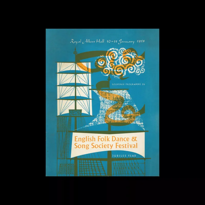 English Folk Dance & Song Society Festival, Royal Albert Hall, 1958. Cover design by Design Research Unit, Jock Kinneir