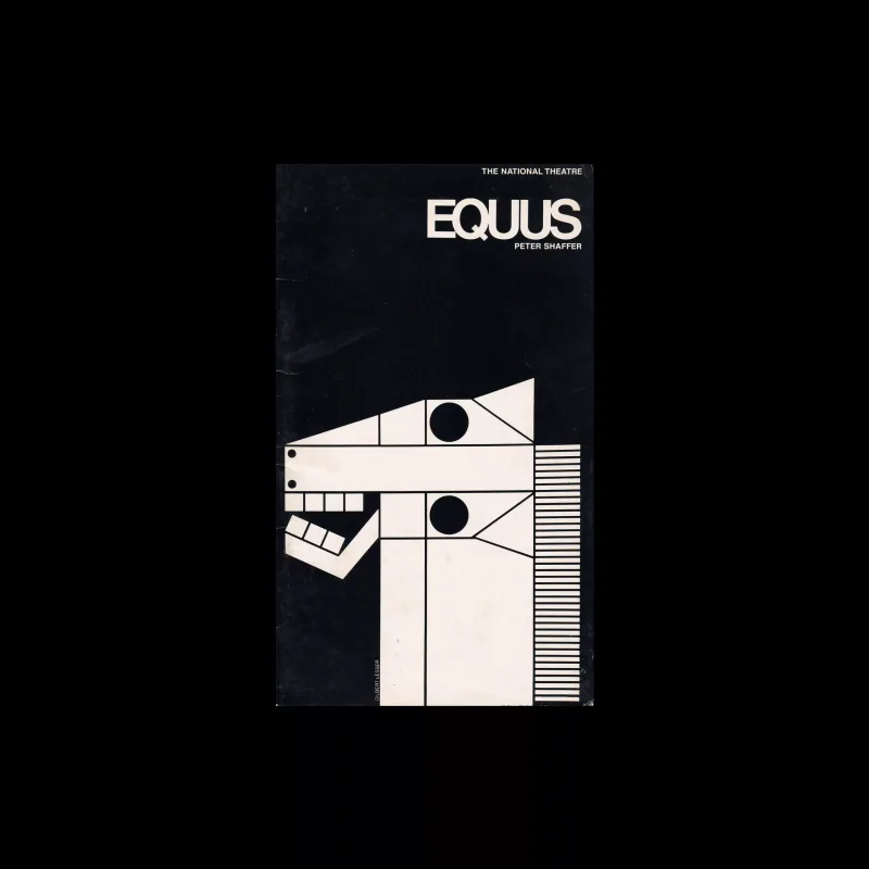 Equus, The National Theatre, 1974, Gilbert Lesser (cover), Ken Briggs/Richard Bird (design)