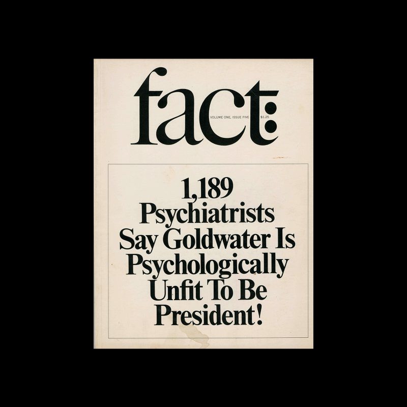 Fact, Volume One, Issue Five, 1964. Designed by Herb Lubalin