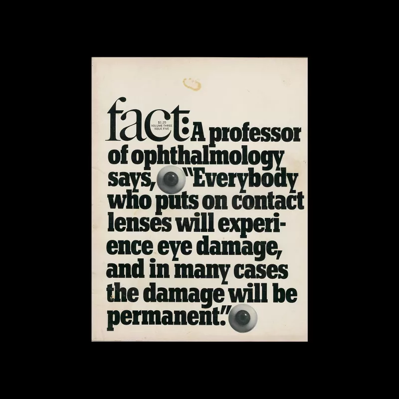 Fact, Volume Three, Issue Five, 1966. Designed by Herb Lubalin