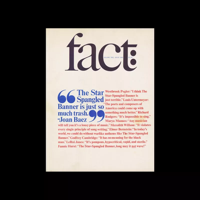 Fact, Volume Two, Issue One, 1965. Designed by Herb Lubalin