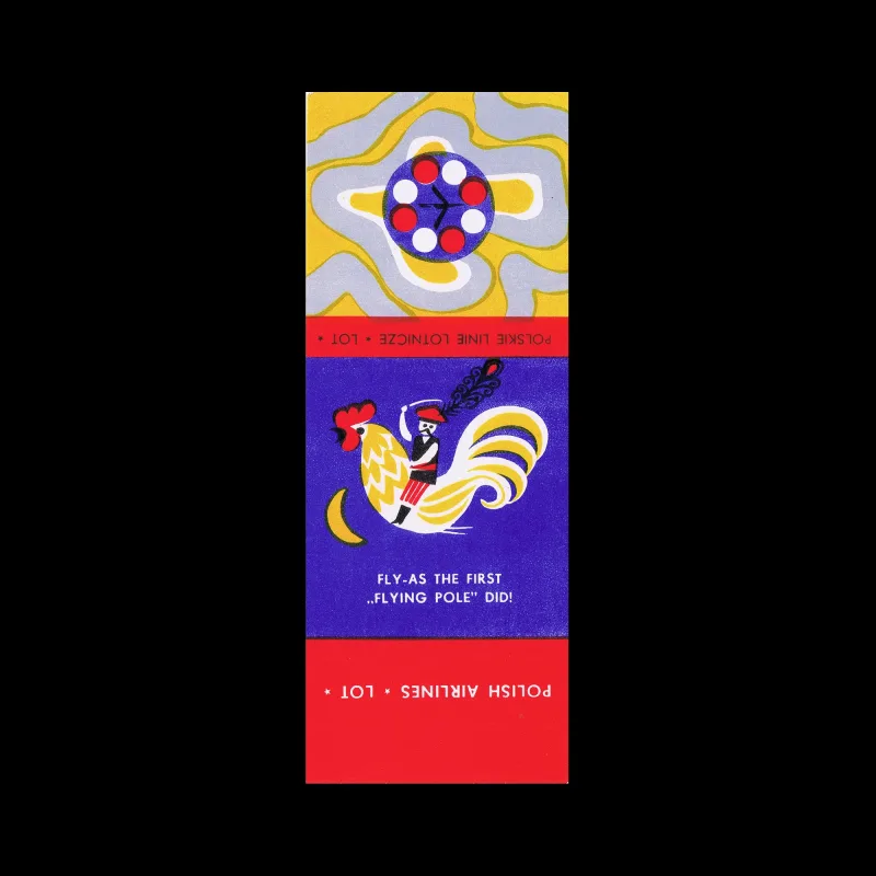 Fly-as the first "Flying Pole" did!, Polish Airlines LOT, Polish Matchbox Label, 1969