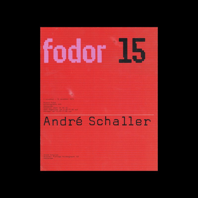 Fodor 15, 1973 - André Schaller. Designed by Wim Crouwel and Dapne Duijvelshoff (Total Design).