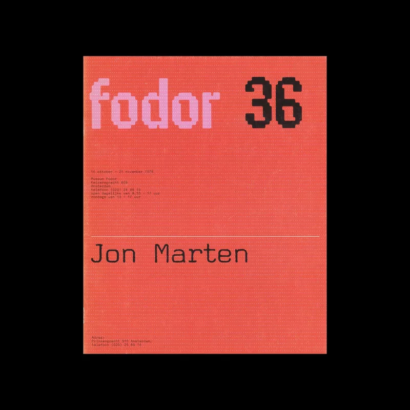 Fodor 36, 1976 - Jon Marten. Designed by Wim Crouwel and Daphne Duijvelshoff (Total Design)