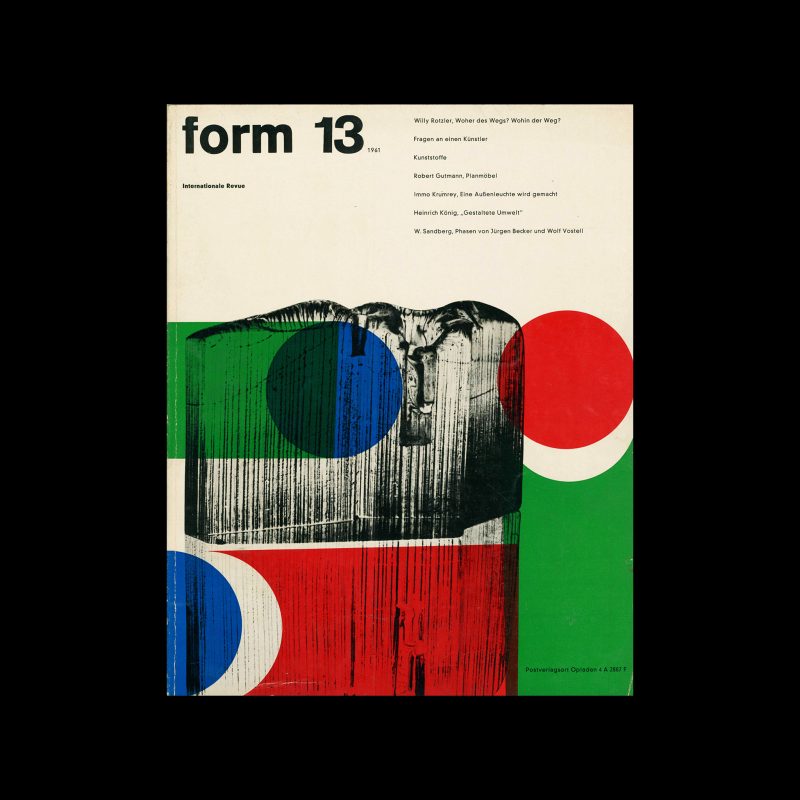 Form, Internationale Revue 13, 1961. Designed by Karl Oskar Blase
