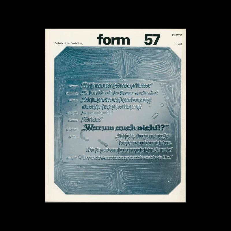 Form, Internationale Revue 57, 1, 1972