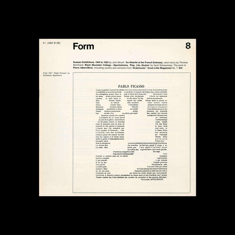 Form, No.8, September 1968