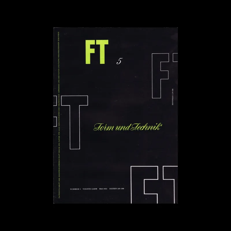 Form und Technik, Vol 04, No. 05, May 1953. Cover design by Werner Glausch