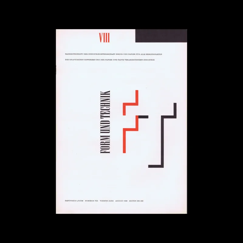 Form und Technik, Vol 04, No. 08, August 1953. Cover design by Wolfgang Unger