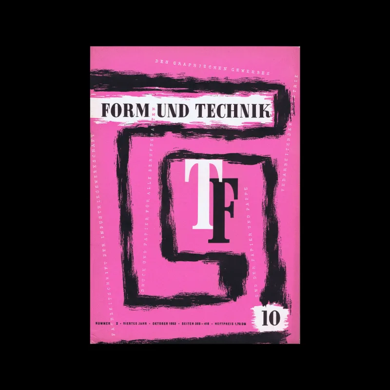 Form und Technik, Vol 04, No. 10, October 1953. Cover design by Rudolf Wanner