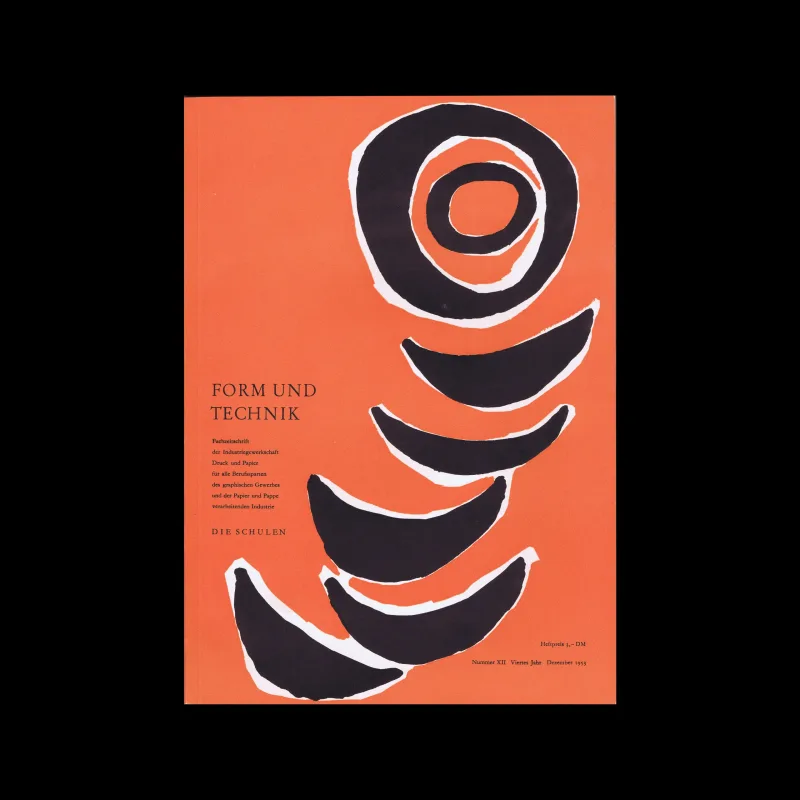 Form und Technik, Vol 04, No. 12, December 1953. Cover design by Master School for Graphic Arts and Book Trade, Berlin