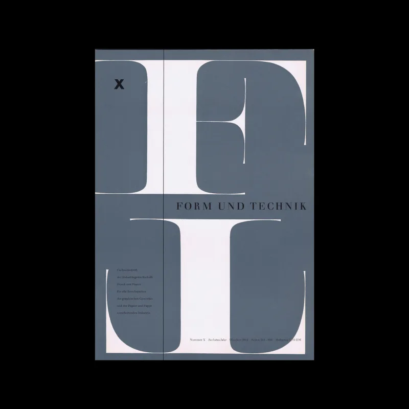 Form und Technik, Vol 06, No. 10, October 1955. Cover design by Inge Klöpfer