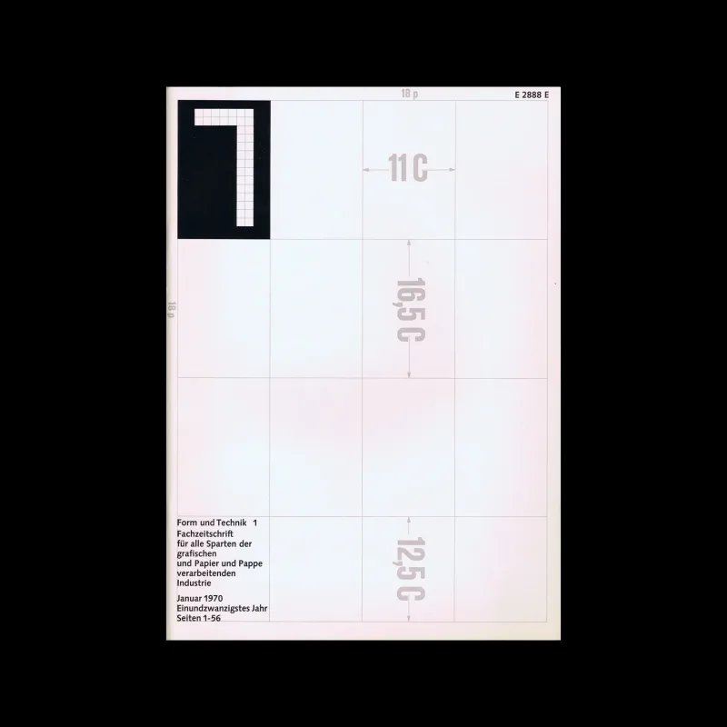 Form und Technik, Vol 21, No. 01, January 1970. Cover design by Rudolf Franke