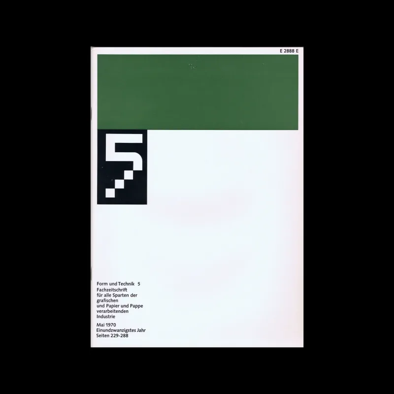 Form und Technik, Vol 21, No. 05, May 1970. Cover design by Rudolf Franke