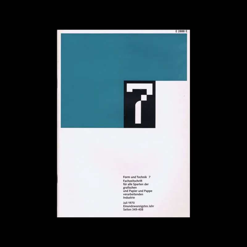 Form und Technik, Vol 21, No. 07, July 1970. Cover design by Rudolf Franke