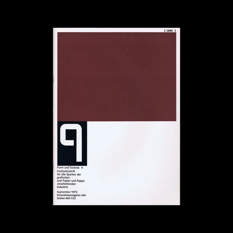 Form und Technik, Vol 21, No. 09, September 1970. Cover design by Rudolf Franke