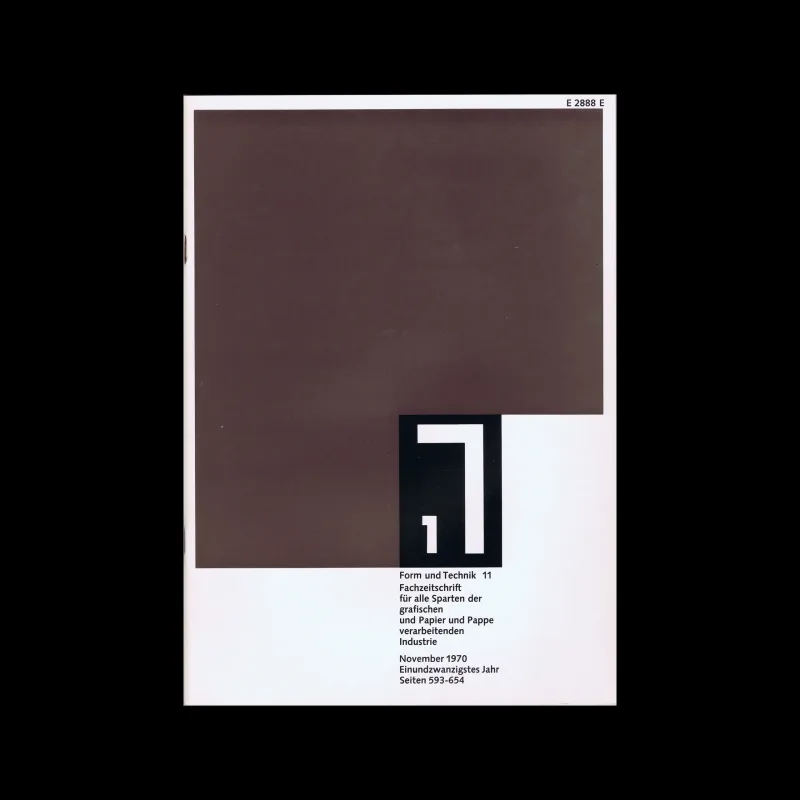 Form und Technik, Vol 21, No. 11, November 1970. Cover design by Rudolf Franke