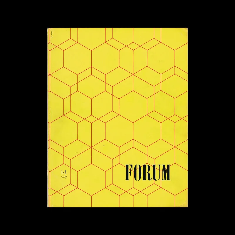 Forum, Vol 14. No. 01-02, 1959. Design by Gert Boon