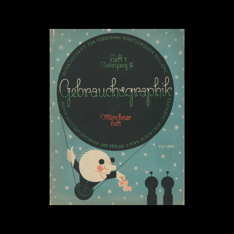 Gebrauchsgraphik, 01, 1926. Cover design by Valentin Zietara