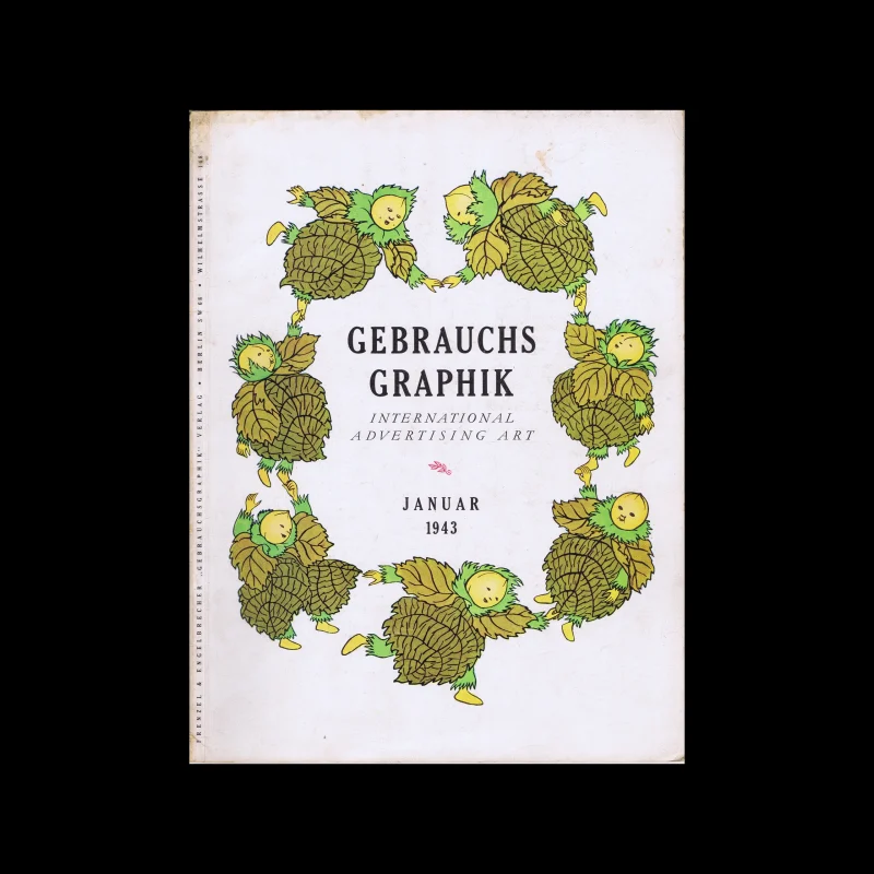 Gebrauchsgraphik, 01, 1943. Cover design by Ernst Kreifolf