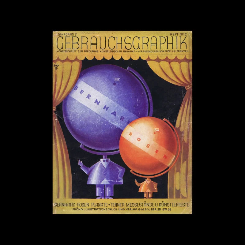 Gebrauchsgraphik, 02, 1926. Cover design by Lucian Bernhard & Fritz Rosen