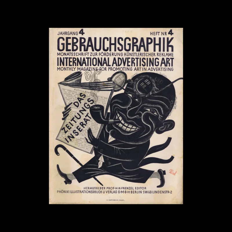 Gebrauchsgraphik, 04, 1927. Cover design by Hermann Virl