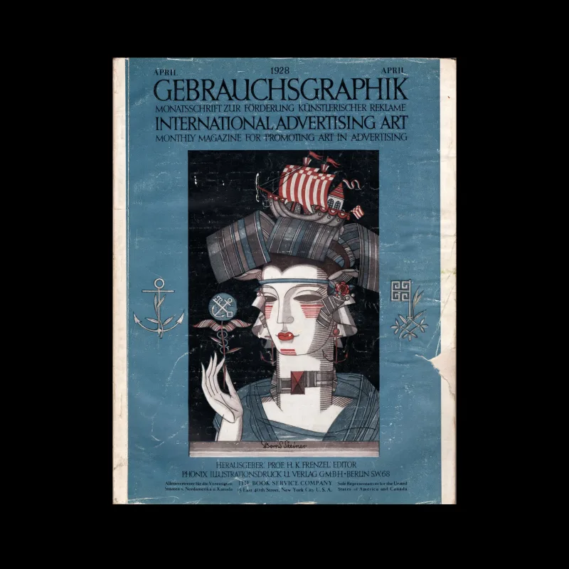 Gebrauchsgraphik, 04, 1928. Cover design by Bernd Steiner