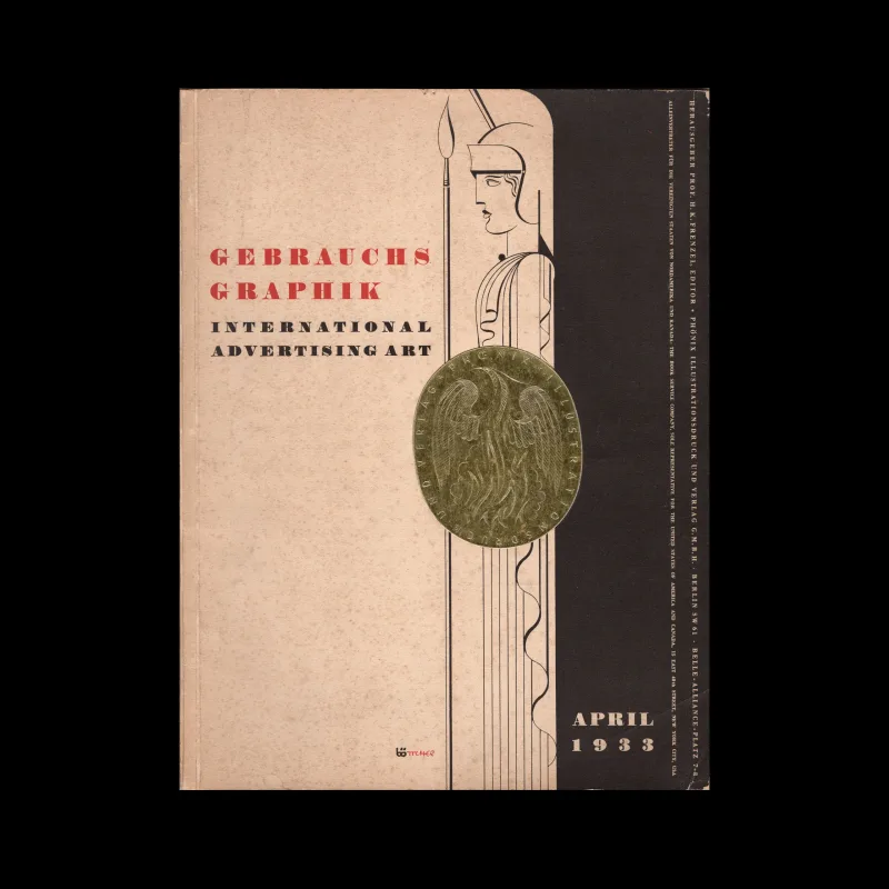 Gebrauchsgraphik, 04, 1933. Cover design by Heinz Böttcher