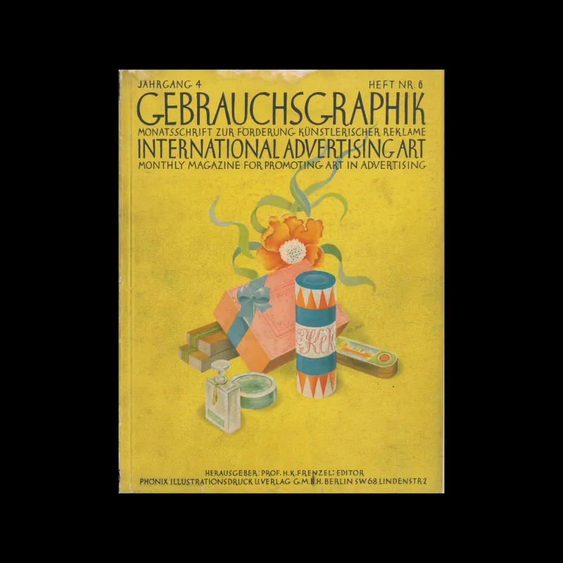 Gebrauchsgraphik, 06, 1927. Cover design by Uli Huber