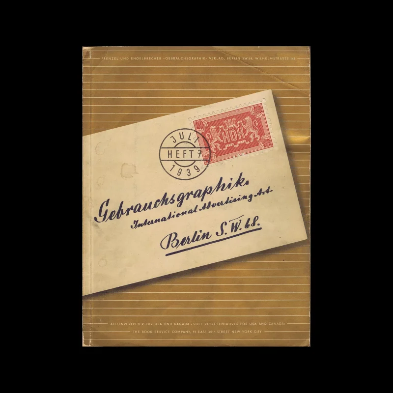Gebrauchsgraphik, 07, 1939. Cover design by O. H. W. Hadank