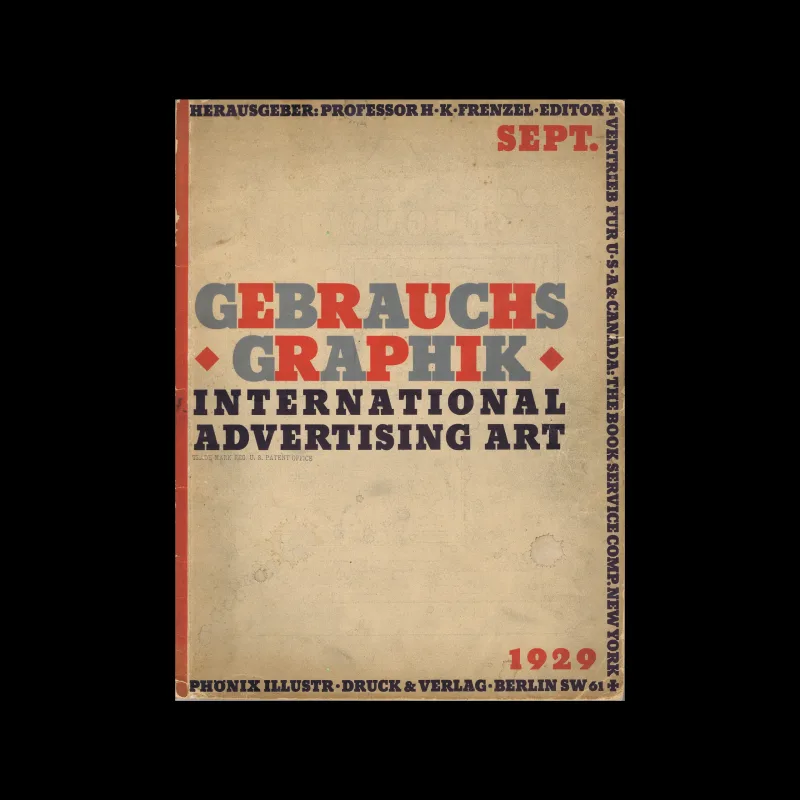 Gebrauchsgraphik, 09, 1929. Cover design by Heinrich Jost