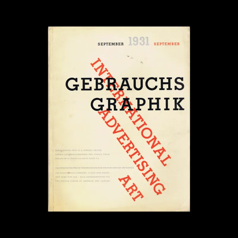 Gebrauchsgraphik, 09, 1931. Cover design by Herbert Tannhäuser