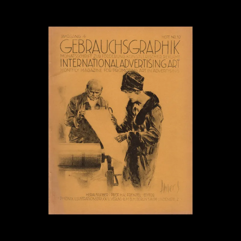 Gebrauchsgraphik, 10, 1927. Cover design by Fritz Ahlers